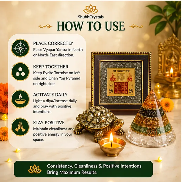 Vastu_Wealth_Combo_–_Business_Growth_&_Success_-_Vyapar_Vriddhi_Frame_+_Pyrite_Tortoise_+_Conical_Dhan_Pyramid