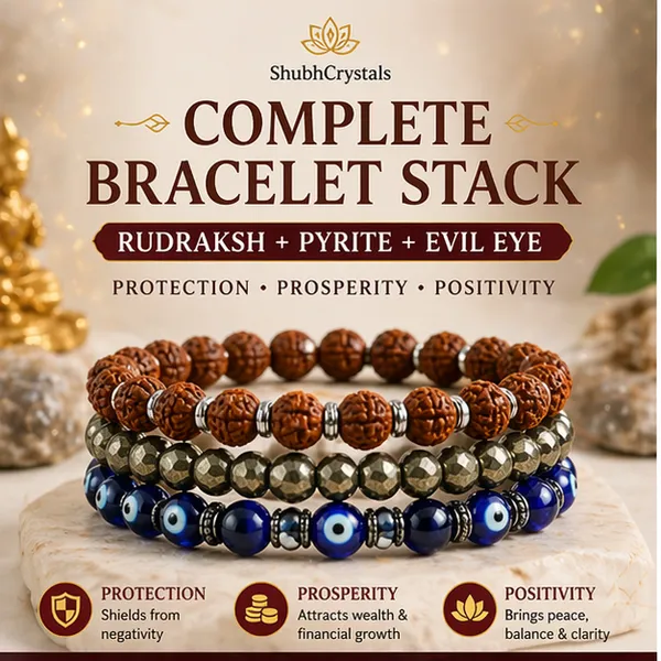 Complete_Bracelet_Stack_–_5_Mukhi_Rudraksh_Bracelet_+_Raw_Pyrite_Bracelet_+_Evil_Eye_Bracelet