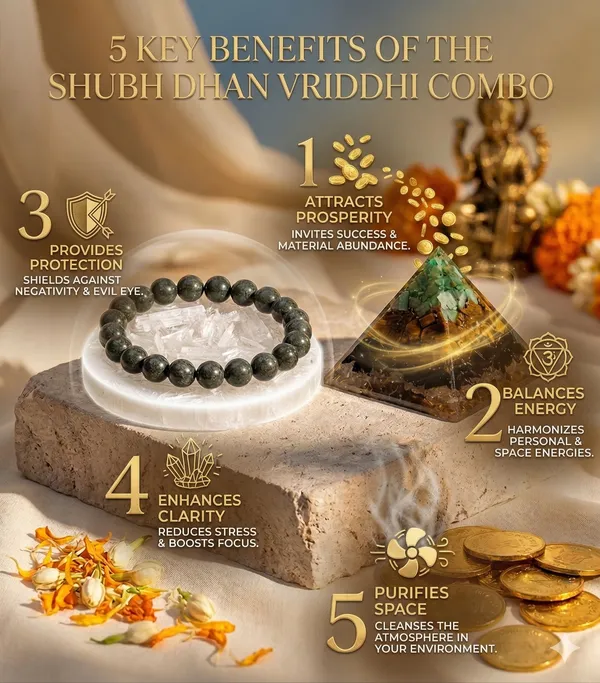 Shubh_Dhan_Vridhi_Combo_-_Raw_Pyrite_Bracelet_And_Dhan_Yog_Pyramid_And_Selenite_Plate_|_Multicolor_Pack_of_3