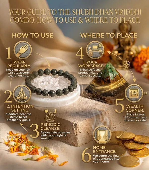 Shubh_Dhan_Vridhi_Combo_-_Raw_Pyrite_Bracelet_And_Dhan_Yog_Pyramid_And_Selenite_Plate_|_Multicolor_Pack_of_3