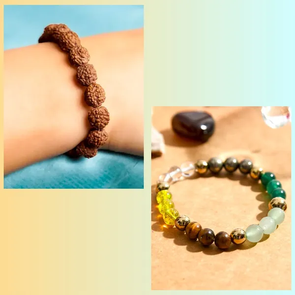 Shubh_Rudraksha_Dhan_Combo_-_5_Mukhi_Rudraksha_Bracelet_And_Shubh_Dhan_Yog_Bracelet_|_Multicolor_Pack_of_2