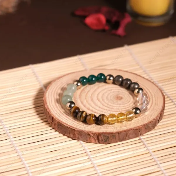 Shubh_Rudraksha_Dhan_Combo_-_5_Mukhi_Rudraksha_Bracelet_And_Shubh_Dhan_Yog_Bracelet_|_Multicolor_Pack_of_2