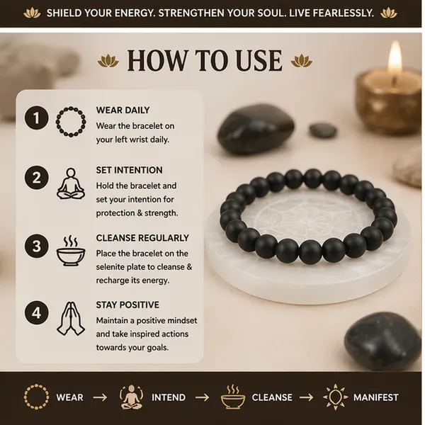 Karungali_Bracelet_+_FREE_Selenite_Plate_–_Protection_&_Inner_Strength