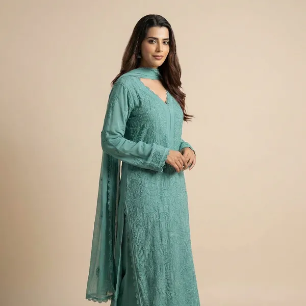 Teal_Green_Embroidered_Ethnic_Kurta_Set_With_Dupatta_For_Women