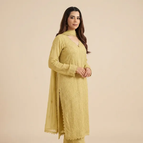 Olive_Green_Embroidered_Ethnic_Kurta_Set_With_Dupatta_For_Women
