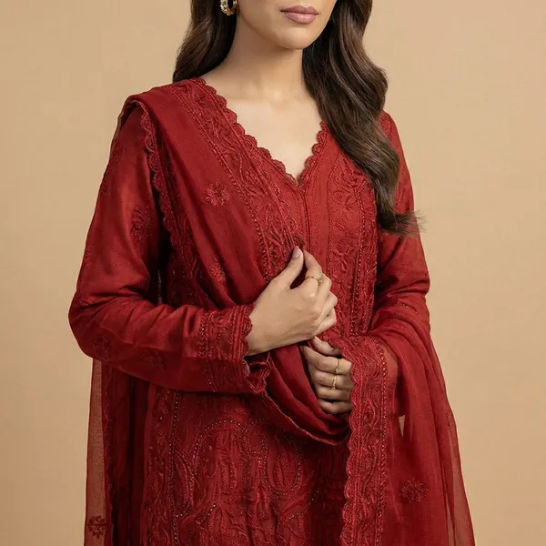 Red_Embroidered_Salwar_Suit_Set_With_Dupatta_For_Women
