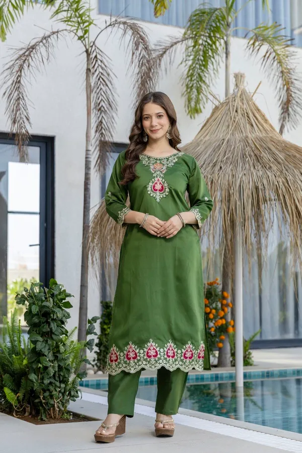 PRESENTING_A_NEW_DESIGN_IN_MEHNDI_COLOUR_CHANDERI_FABRIC_EMBROIDERED_WORK_WITH_DUPATTA_FOR_WOMEN