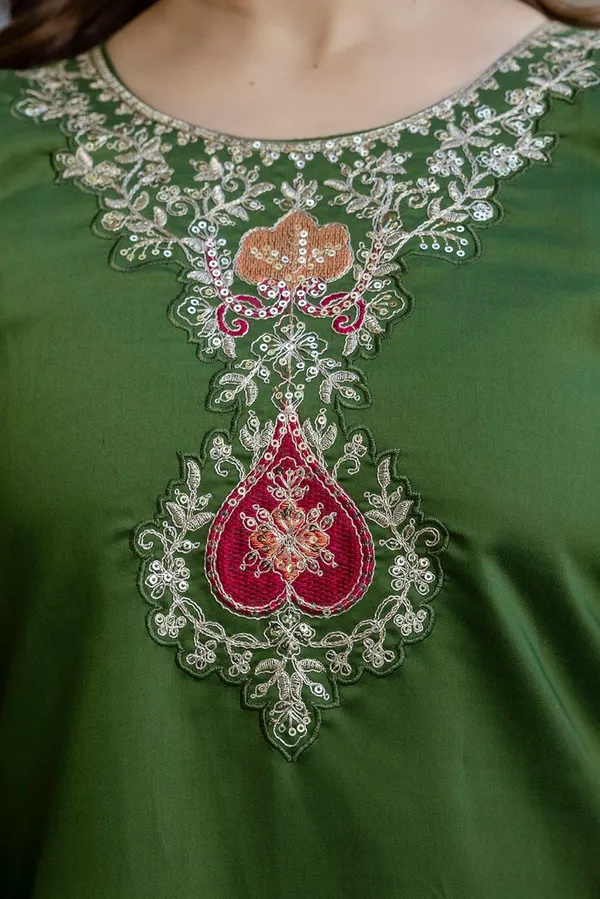 PRESENTING_A_NEW_DESIGN_IN_MEHNDI_COLOUR_CHANDERI_FABRIC_EMBROIDERED_WORK_WITH_DUPATTA_FOR_WOMEN