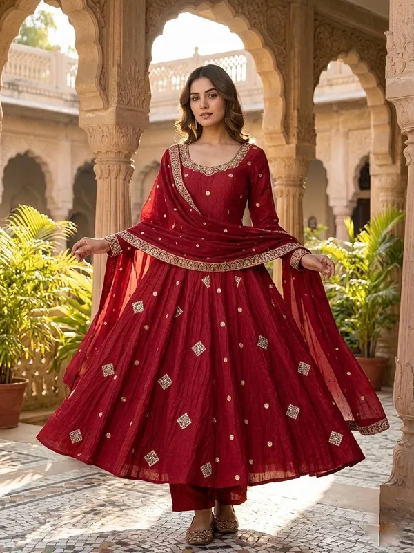 PRESENTING_CRUNCHY_SILK_EMBROIDERED_SQUENCE_WORK_WITH_FULLY_FLAIR_FOR_WOMEN