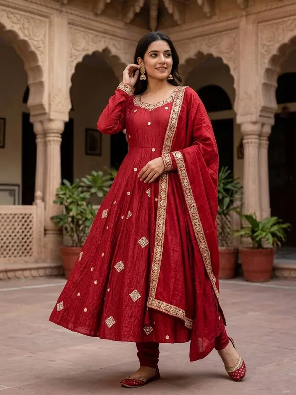 PRESENTING_CRUNCHY_SILK_EMBROIDERED_SQUENCE_WORK_WITH_FULLY_FLAIR_FOR_WOMEN