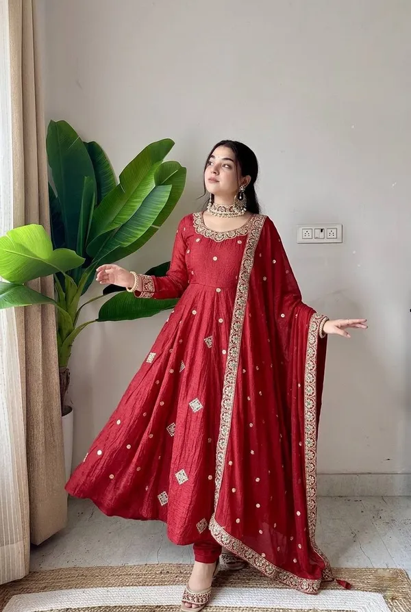 PRESENTING_CRUNCHY_SILK_EMBROIDERED_SQUENCE_WORK_WITH_FULLY_FLAIR_FOR_WOMEN