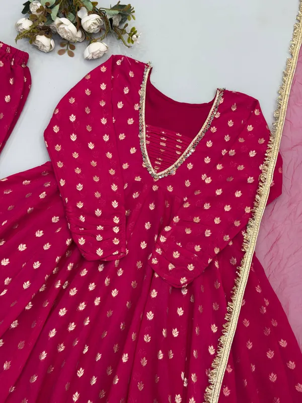 RANI_COLOUR_JACQUARD_CHANDERI_WITH_REAL_MIRROR_LACE_FOR_WOMEN