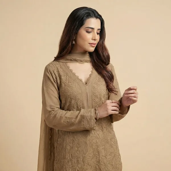 Brown_Embroidered_Ethnic_Suit_Set_With_Dupatta_For_Women