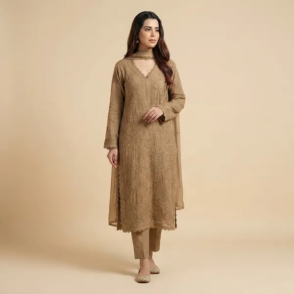 Brown_Embroidered_Ethnic_Suit_Set_With_Dupatta_For_Women