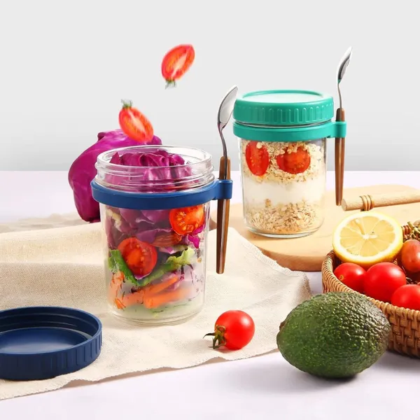 Multicolor_Glass_Jar_With_Spoon_440_Ml_Pack_Of_2