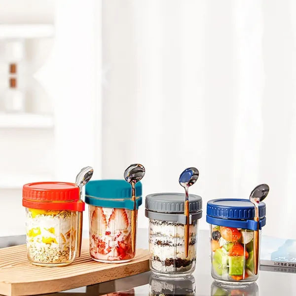 Multicolor_Glass_Jar_With_Spoon_440_Ml_Pack_Of_2