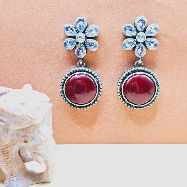 Red_German_Silver_Premium_Earrings_For_Women