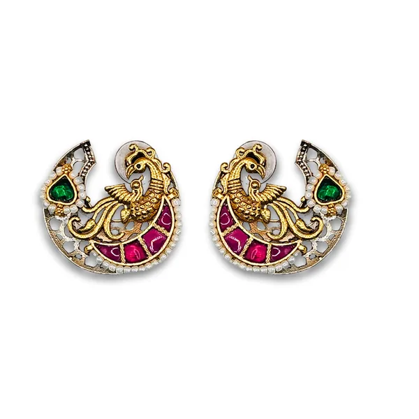 Multicolor_Alloy_With_Kundan_Stones_Premium_Stud_Earrings_For_Women