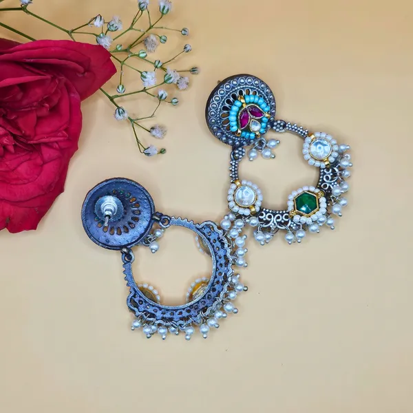 Silver_Alloy_With_Gold_Plating_Premium_Earrings_For_Women