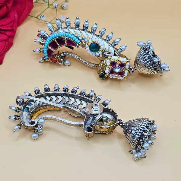 Silver_Alloy_With_Oxidised_Silver_Plating_Premium_Earcuffs_For_Women