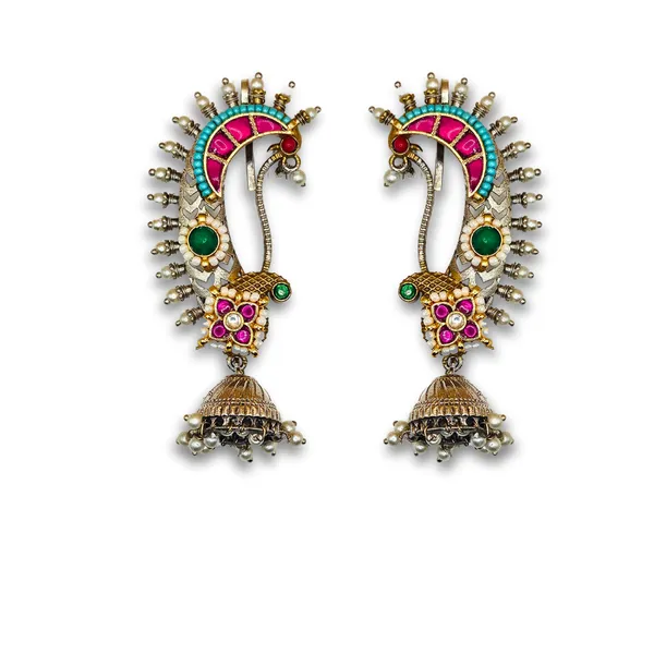 Silver_Alloy_With_Oxidised_Silver_Plating_Premium_Earcuffs_For_Women
