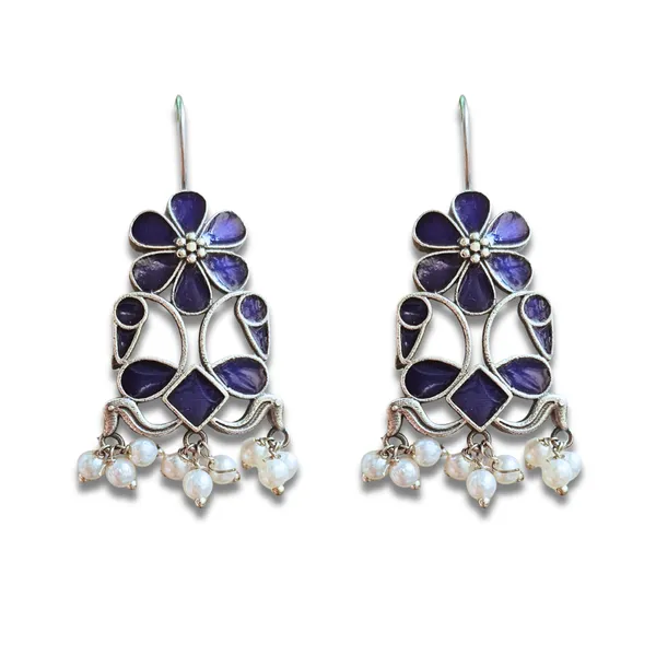 Blue_Alloy_With_Meenakari_Work_Premium_Hook_Earrings_For_Women