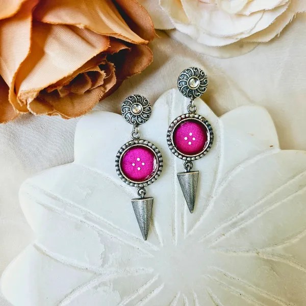 Magenta_German_Silver_Premium_Dangle_Earrings_For_Women