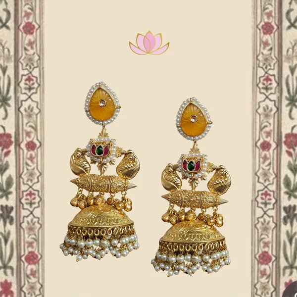 Gold_Alloy_With_Gold_Plating_Premium_Jhumka_Earrings_For_Women