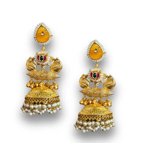 Gold_Alloy_With_Gold_Plating_Premium_Jhumka_Earrings_For_Women