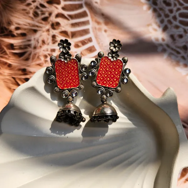 Red_Alloy_With_Gold_Plating_Premium_Jhumka_Earrings_For_Women