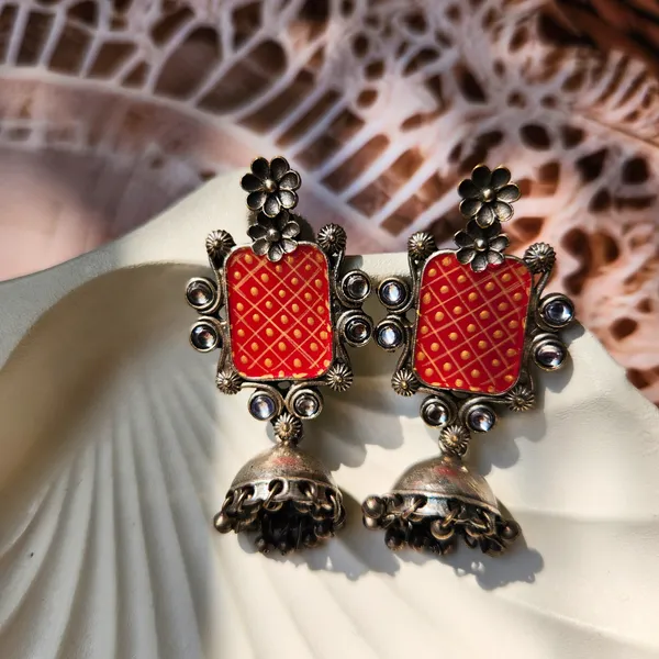 Red_Alloy_With_Gold_Plating_Premium_Jhumka_Earrings_For_Women