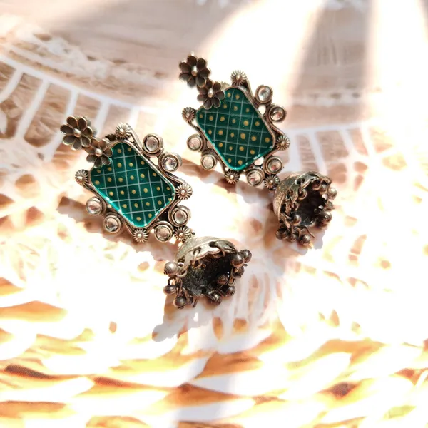 Green_Alloy_With_Gold_Plating_Premium_Jhumka_Earrings_For_Women