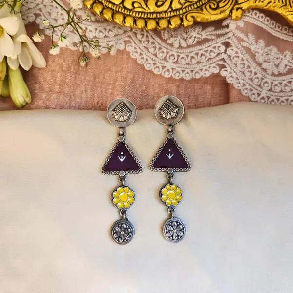 Red_And_Yellow_German_Silver_Premium_Earrings_For_Women