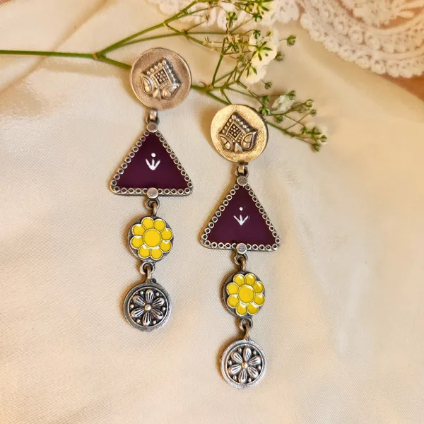 Red_And_Yellow_German_Silver_Premium_Earrings_For_Women