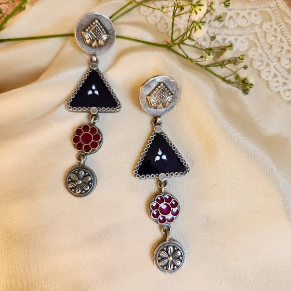 Red_And_Yellow_German_Silver_Premium_Earrings_For_Women