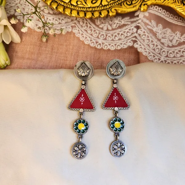 Red_And_Yellow_German_Silver_Premium_Earrings_For_Women