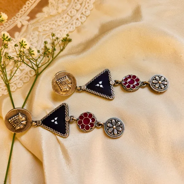 Red_And_Yellow_German_Silver_Premium_Earrings_For_Women