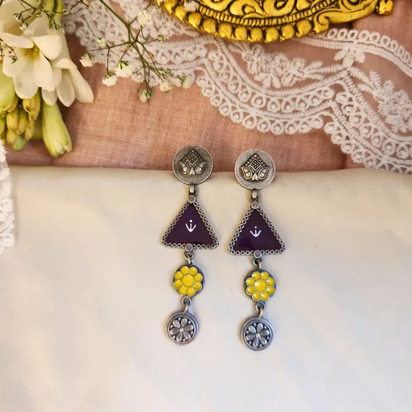 Purple_And_Yellow_German_Silver_Premium_Earrings_For_Women