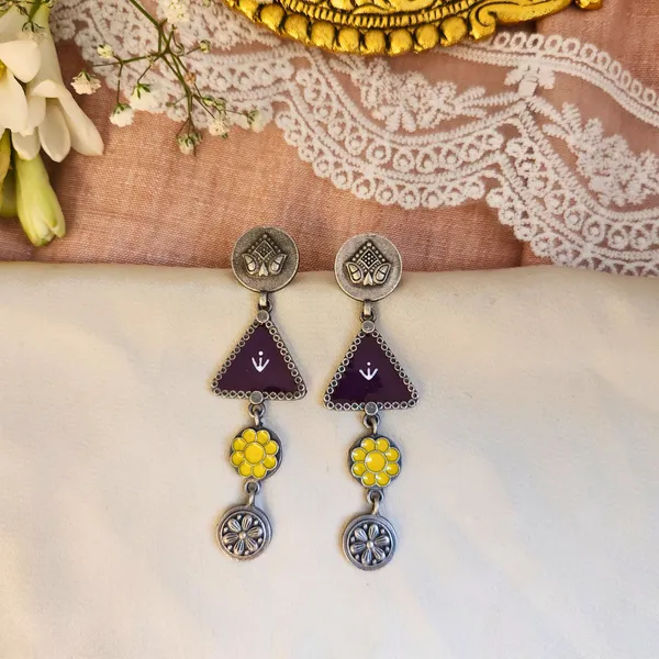 Purple_And_Yellow_German_Silver_Premium_Earrings_For_Women