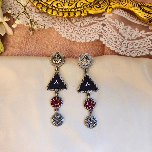 Red_And_Blue_German_Silver_Premium_Earrings_For_Women