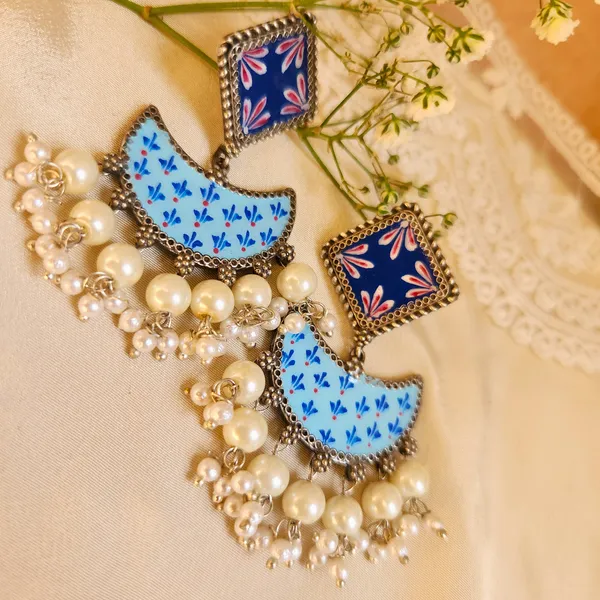 Blue_Silver_Plated_Alloy_Premium_Ch_And_Bali_Earrings_For_Women