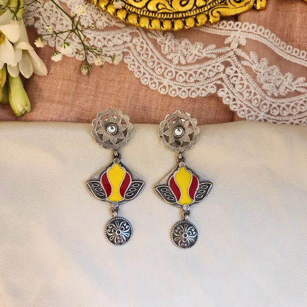 Yellow_And_Red_Silver_Plated_Alloy_Premium_Earrings_For_Women