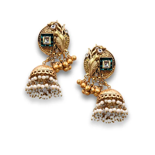 Gold_Alloy_With_Oxidised_Silver_Plating_Premium_Earrings_For_Women