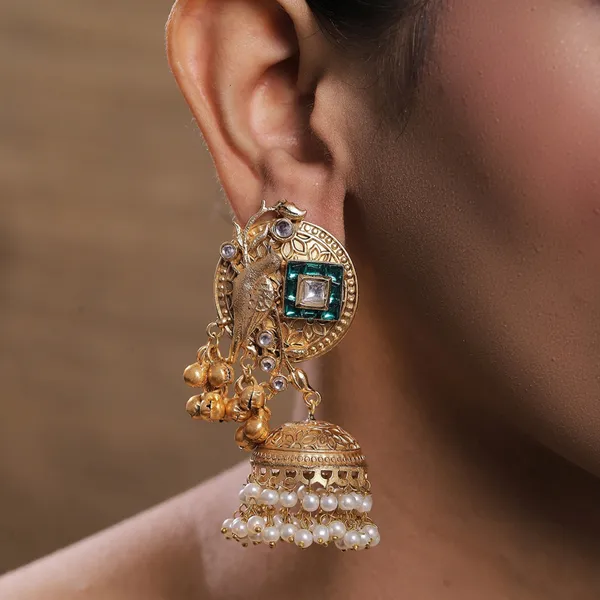 Gold_Alloy_With_Oxidised_Silver_Plating_Premium_Earrings_For_Women