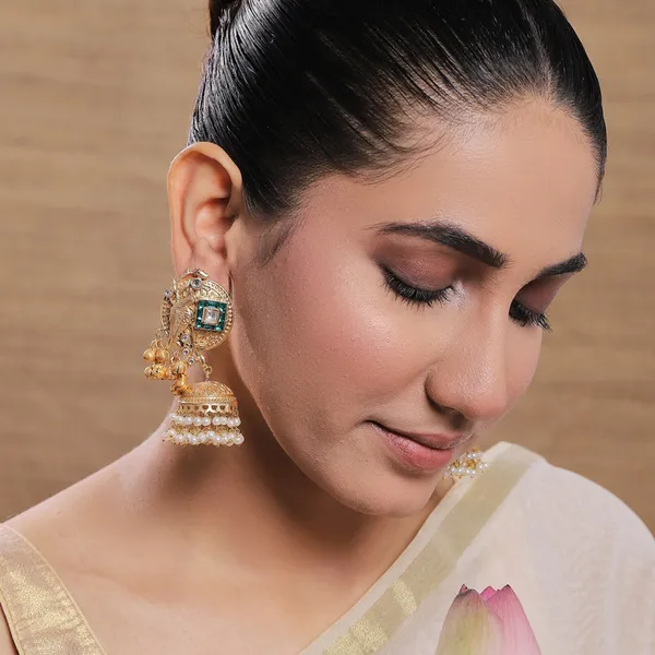 Gold_Alloy_With_Oxidised_Silver_Plating_Premium_Earrings_For_Women