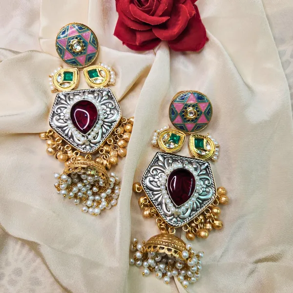 Silver_Alloy_With_Oxidised_Silver_Plating_Premium_Earrings_For_Women