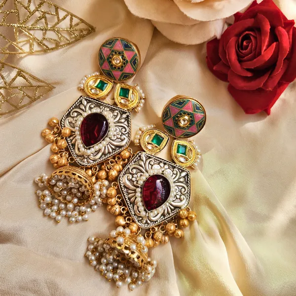 Silver_Alloy_With_Oxidised_Silver_Plating_Premium_Earrings_For_Women