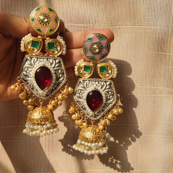 Silver_Alloy_With_Oxidised_Silver_Plating_Premium_Earrings_For_Women