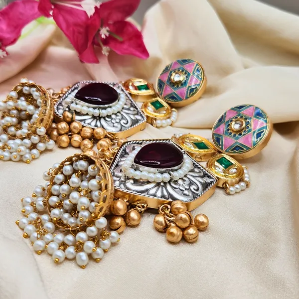 Silver_Alloy_With_Oxidised_Silver_Plating_Premium_Earrings_For_Women