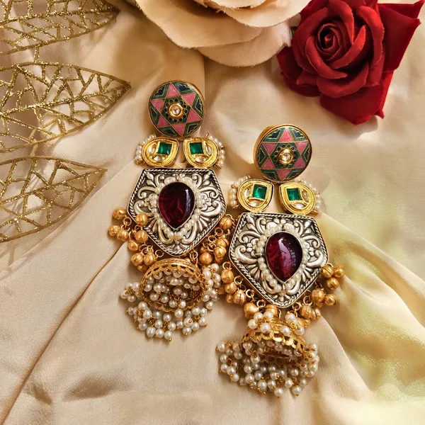 Silver_Alloy_With_Oxidised_Silver_Plating_Premium_Earrings_For_Women